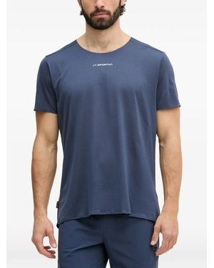 La Sportiva Camiseta Perforada Con Logo Estampado - Azul