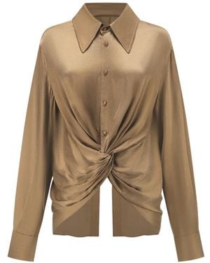 Oude Waag Knotted Draped Shirt - Natural