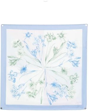 Liu Jo Floral-Detail Scarf - Blue