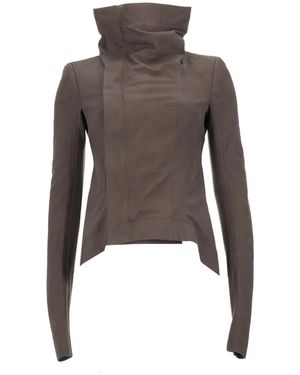 Rick Owens Naska High-Neck Jacket - Brown