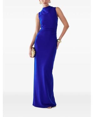 BWLDR Lana Sleeveless Ruched Maxi Dress - Blue