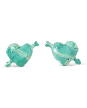 Sunnei Heart-Shape Earrings - Green
