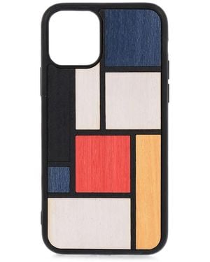 Wood'd Geometric-Pattern Tableau Iphone 11 Pro Case - Blue