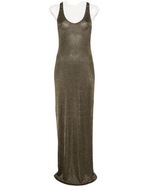 Arcina Ori Indi Dress Khaki Metallic - Green
