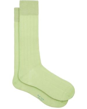 Paul Smith Ribbed Cotton Socks - Green