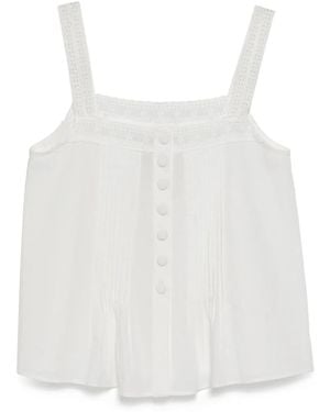 Bambah Ritchel Lace Trim Cami Vest - White