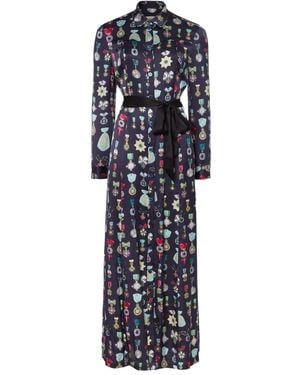 Temperley London Gloriette Printed Shirt Dress - Blue