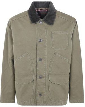 Filson Corduroy-Collar Canvas Shirt Jacket - Green