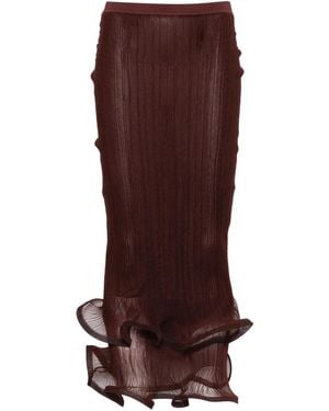 Jonathan Simkhai Ruffled Midi Skirt - Brown