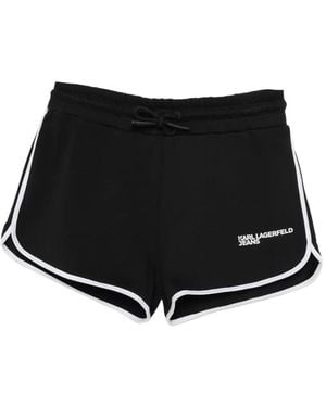 KARL LAGERFELD Logo-Print Shorts - Black