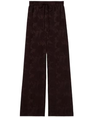 Claudie Pierlot Pantalon Palazzo À Fleurs En Jacquard - Purple