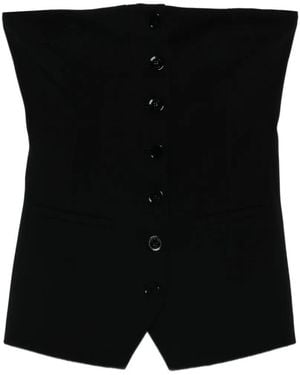 Patrizia Pepe Button Top - Black