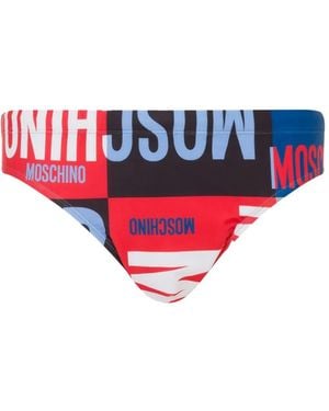 Moschino Logo-Print Briefs - Red