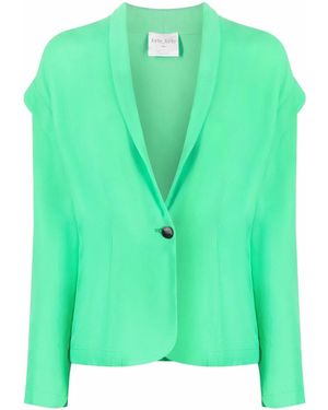 forte_forte Drop-Shoulder Single-Breasted Blazer - Green