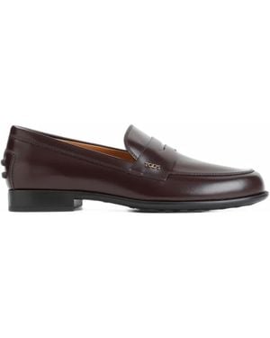 Tod's Logo-Plaque Penny Loafers - Brown