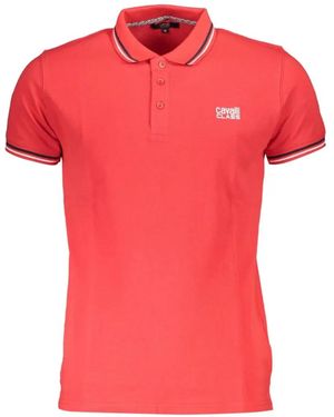 Roberto Cavalli Tipped Cotton Polo Shirt - Red