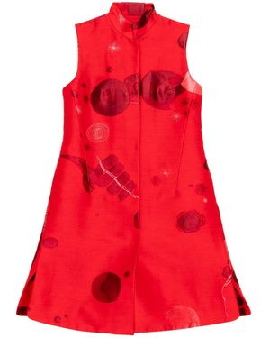 Shiatzy Chen Abito Con Motivo Jacquard - Rosso