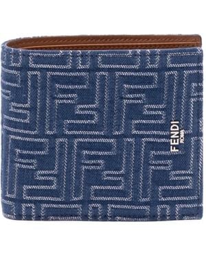 Fendi FF-monogram canvas bifold wallet - Blau