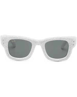 Ray-Ban Wayfarer Puffer Sonnenbrille Mit Kristallen - Grau