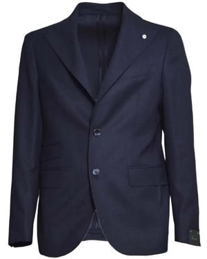 Brando Blazer Con Solapas De Muesca - Azul
