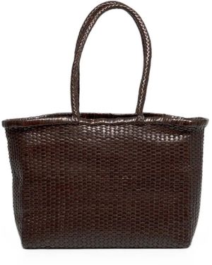 Dragon Diffusion B Weave Big Shoulder Bag - Brown