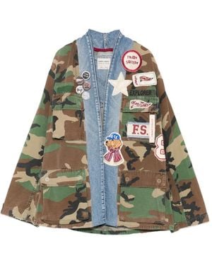 FRONT STREET 8 Camouflage-Print Patch-Embellished Jacket - Green