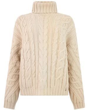 Herno Cable-Knit Roll-Neck Sweater - White