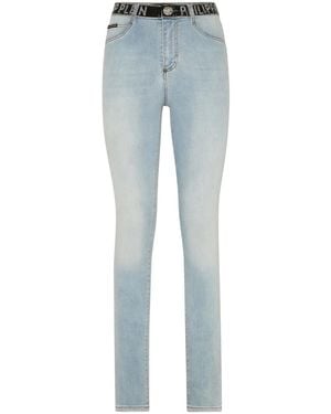 Philipp Plein High-Waisted Jeggings - Blue