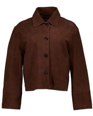 STUDIO AR Button-Up Jacket - Brown