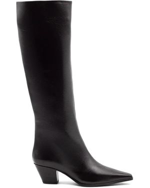 Festamilano Botas De Cuero Fredine - Negro