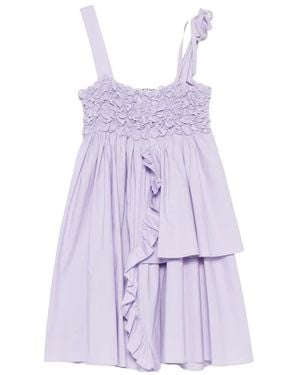 Vivetta Ruffle-Details Mini Dress - Purple