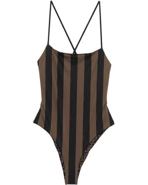 Fendi Patterned Reversible Swimsuit - Black