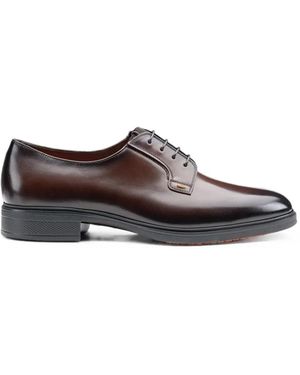 Santoni Easy Lace-Up Derby Shoes - Brown