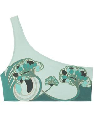 La DoubleJ One-Shoulder Floral Swimsuit - Green