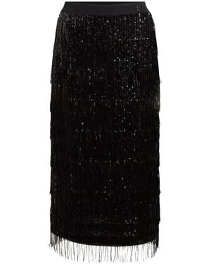 KARL LAGERFELD Sequin Fringe Skirt - Black