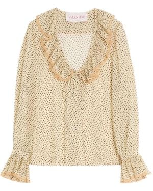 Valentino Garavani Plusdepois-Print Georgette Shirt - Natural