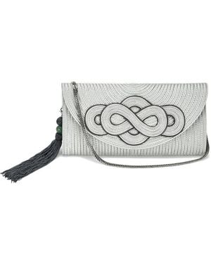 Shanghai Tang Tang Infinity Chinese-Knot Clutch Bag - White