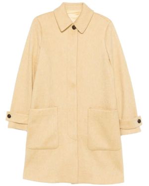 Manuel Ritz Button-Fastening Patch-Pocket Coat - Natural