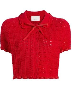 Cinq À Sept Ginevra Crochet Top - Red