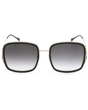 Gucci Horsebit Square-Frame Sunglasses - Grey