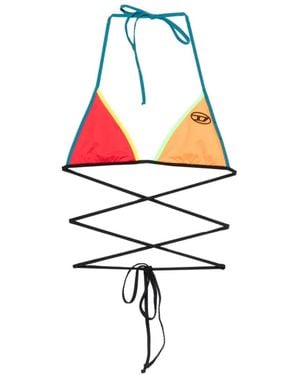 DIESEL Bikinitop Met Logodetail En Strik - Wit