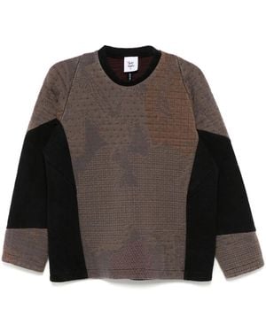 Stain Shade Panelled Sweatshirt - Black