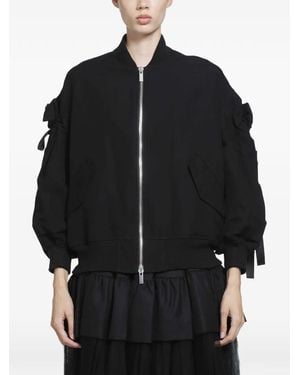 Noir Kei Ninomiya Veste Bomber À Découpe Et Ornement De Nœud - Noir