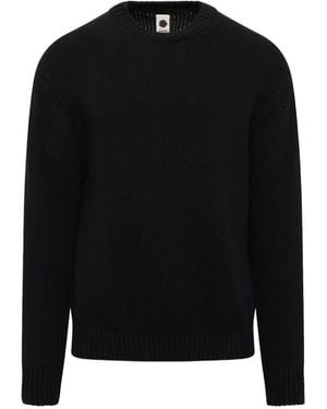 vowels Ribbed-Trim Sweater - Black