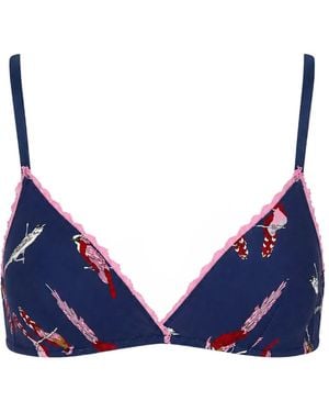 Laura Urbinati Soutien-Gorge Imprimé À Bords Festonnés - Blue