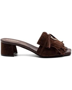 DONNARì 50Mm Suede Mules - Brown