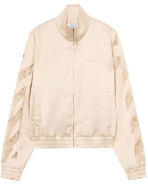 Off-White c/o Virgil Abloh Veste Bomber En Satin À Empiècement En Dentelle - White