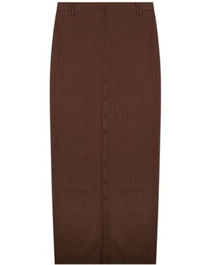 Jean Paul Gaultier Button-Down Midi Skirt - Brown