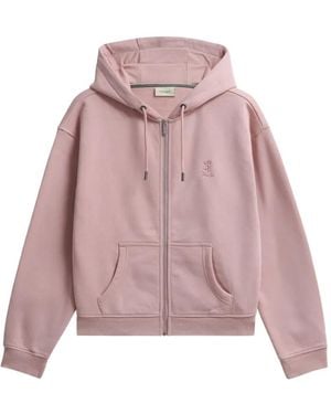Pringle of Scotland Logo-Embroidered Zip-Up Hoodie - Pink