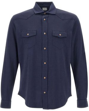 Eleventy Texas Shirt - ブルー